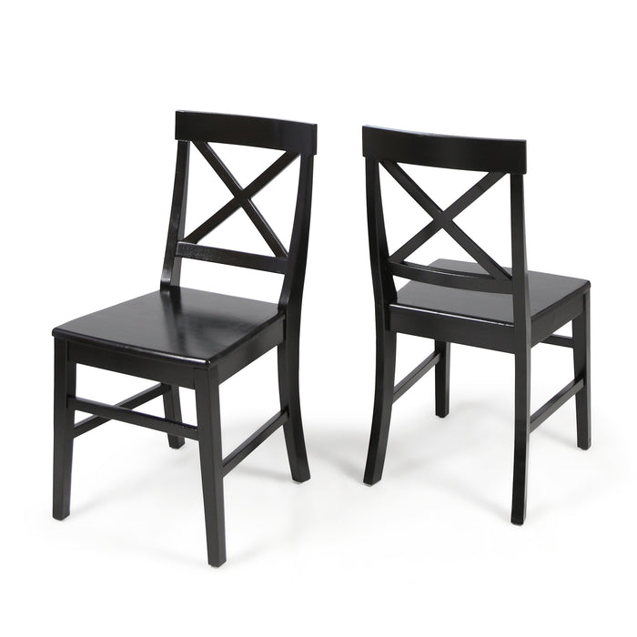 Plethora Dining Chair with X-Shaped Back, Set of 2, Black