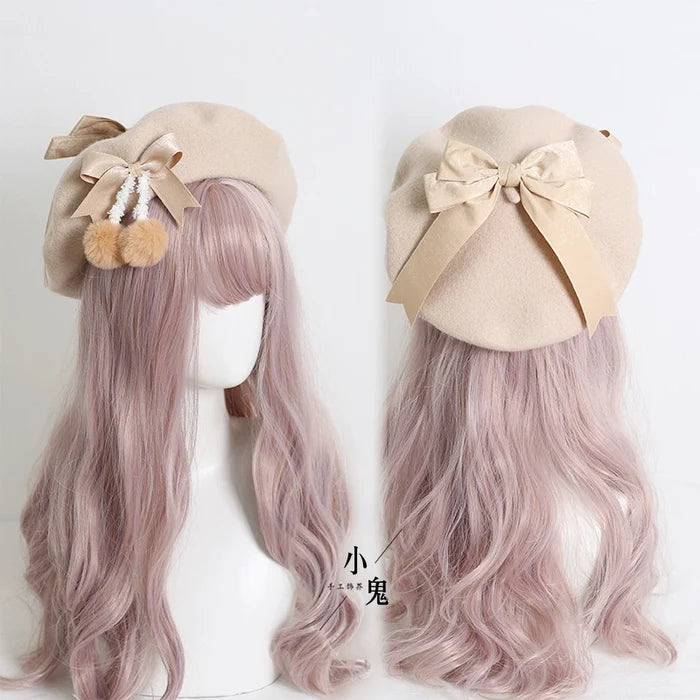 Pom Pom Ribbon Beret