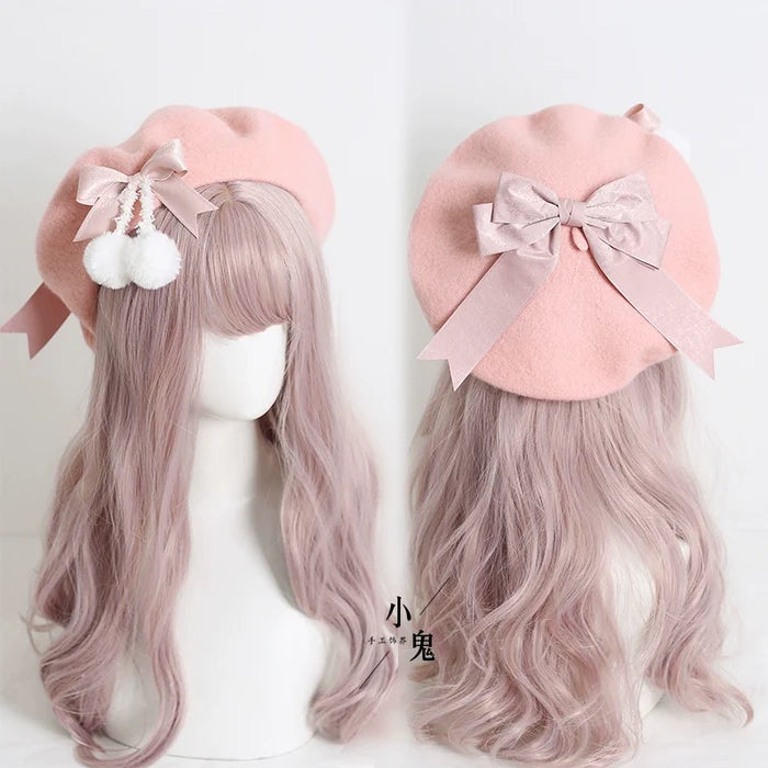 Pom Pom Ribbon Beret