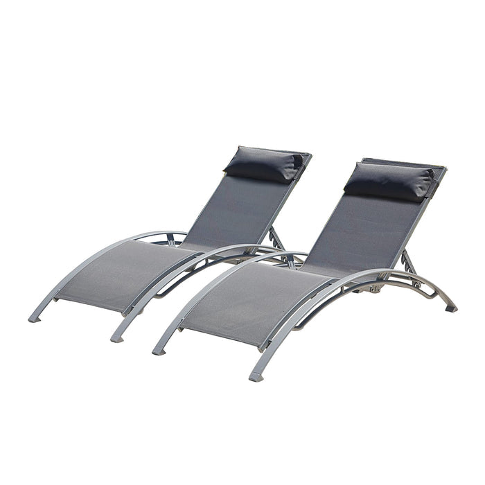 Pool Lounge Chairs Set of 2-Dark Grey (2 Lounge Chairs)