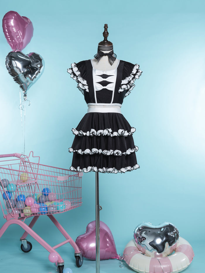 Pop Vacation Triple Ribbon Frill Tankini
