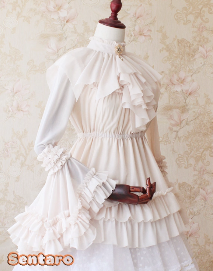 One size / Cream / Stand Collar Only