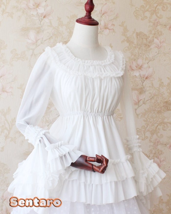 One size / White / Blouse Only