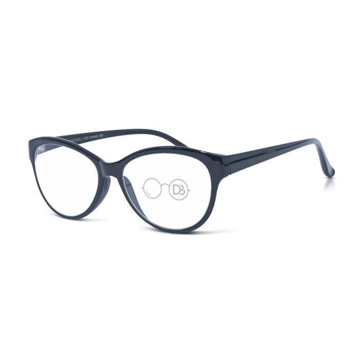 DebSpecs Progressive multi focal round reader papre2723cl Black angled view eyewear