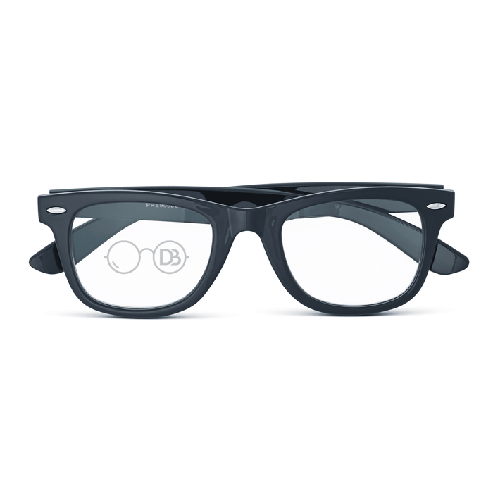 DebSpecs Progressive multi focal round reader paprE9002cl2938 Black front folded view eyewear