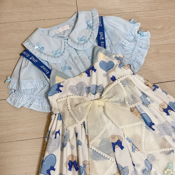 Puff Sleeve Doll Collar Blouse