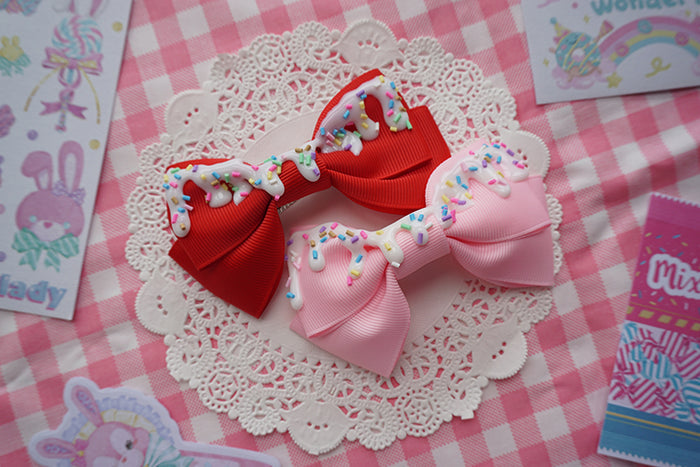Rainbow Sprinkle Ice Cream Drip Bow