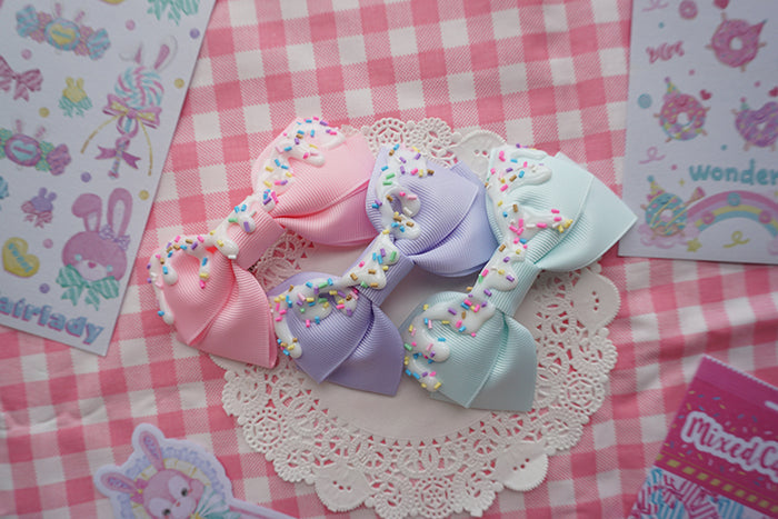 Rainbow Sprinkle Ice Cream Drip Bow
