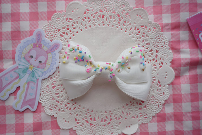Rainbow Sprinkle Ice Cream Drip Bow