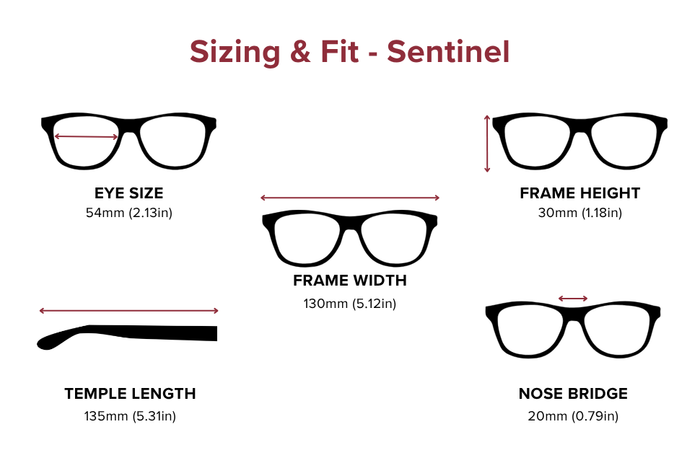 DebSpecs Large-size eyewear fit guide Sentinel