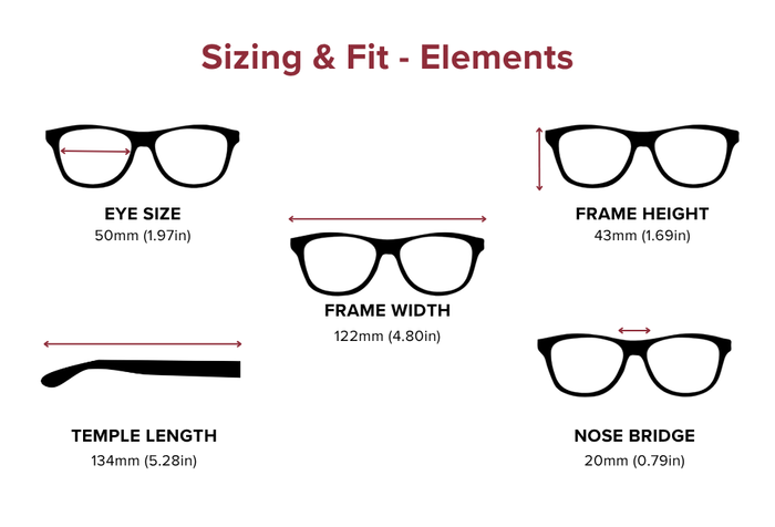 DebSpecs Large-size eyewear fit guide Elements