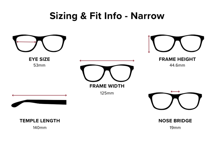 DebSpecs eyewear product style 4350 Round Sizing Info Narrow 1280 1280