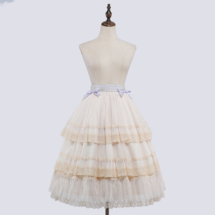 Ribbon Mille-feuille Skirt (Long)