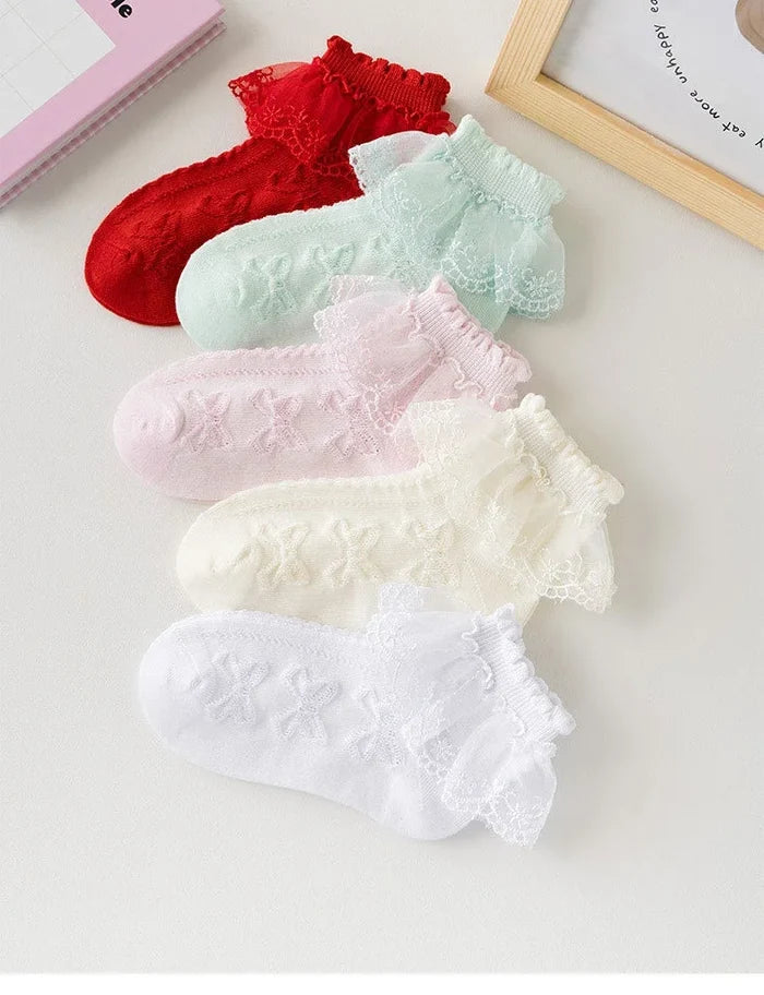 Ribbon Ruffle Ankle Socks