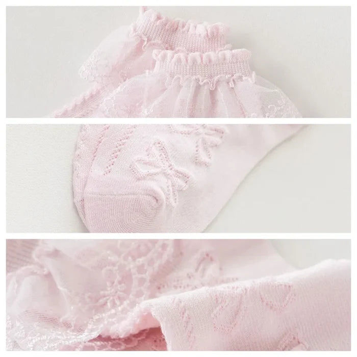 Ribbon Ruffle Ankle Socks