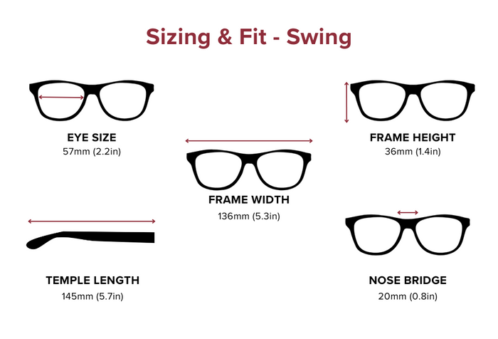 DebSpecs Large-size eyewear fit guide Swing