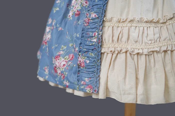 Rippling Blossom Rococo Robe Onepiece in Blue