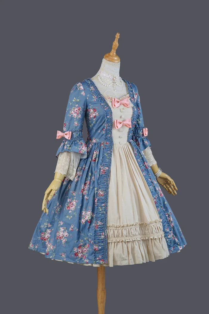 Rippling Blossom Rococo Robe Onepiece in Mint