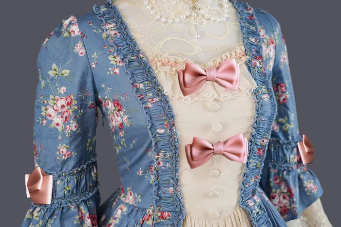 Rippling Blossom Rococo Robe Onepiece in Mint