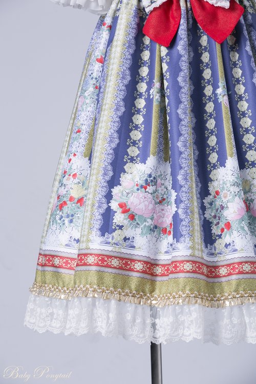 Rococo Bouquet Onepiece in Navy Blue - Lolita Collective