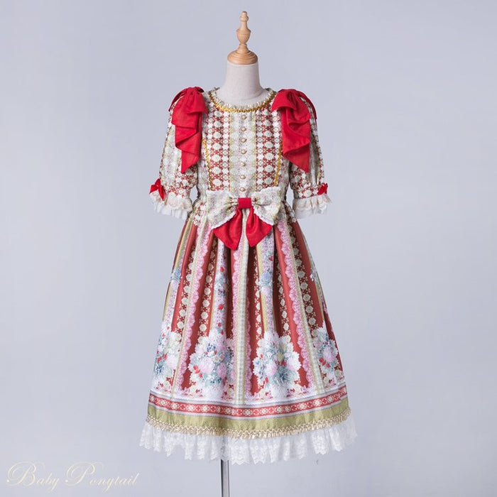 Rococo Bouquet Onepiece in Red - Lolita Collective