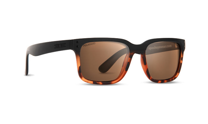 Romeo Sunglasses with tortoise to black frame with polarized amber lenses