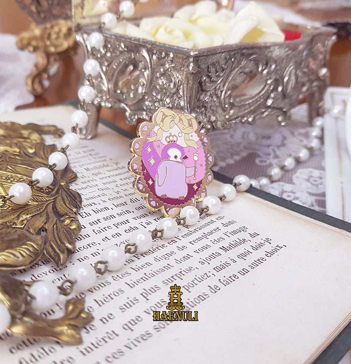 Rose Penguin Enamel Pin