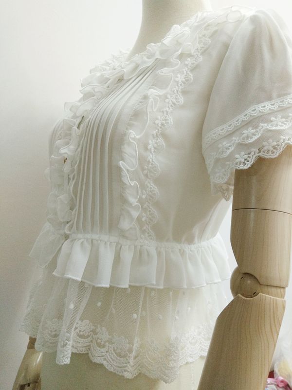Ruffled Cropped Blouse - Lolita Collective