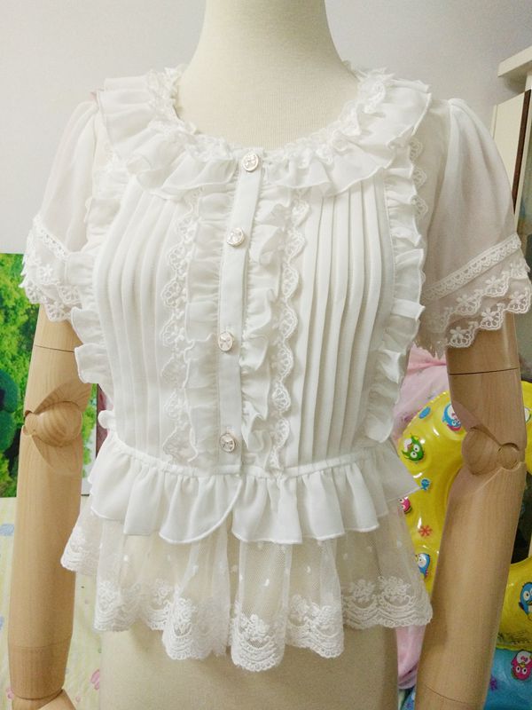 Ruffled Cropped Blouse - Lolita Collective