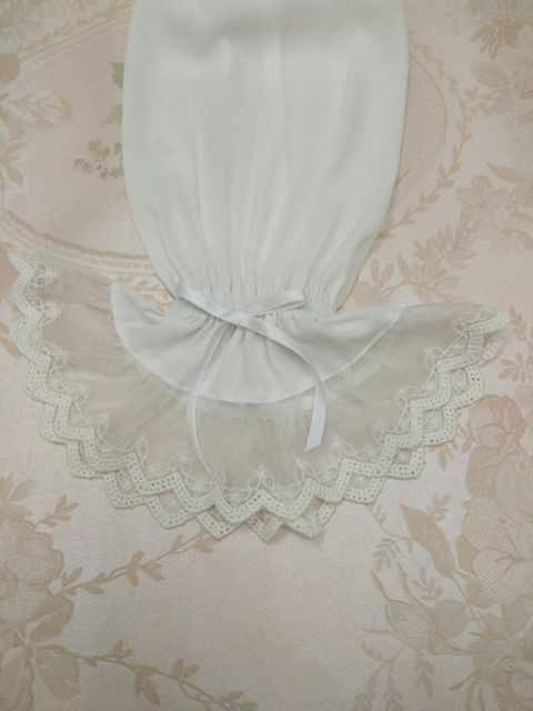 Ruffled Double Lace Collar With Bow Long Sleeve Blouse