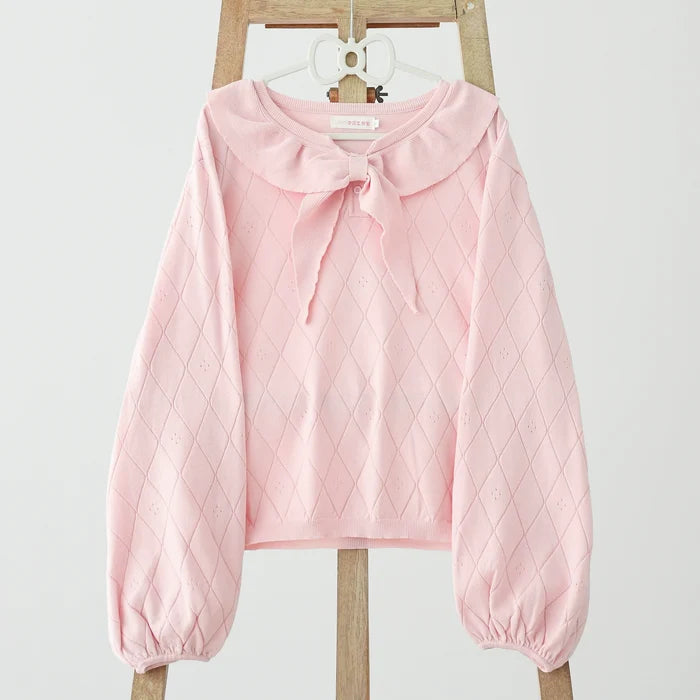 Sailor's Collar Pullover Knit Sweater