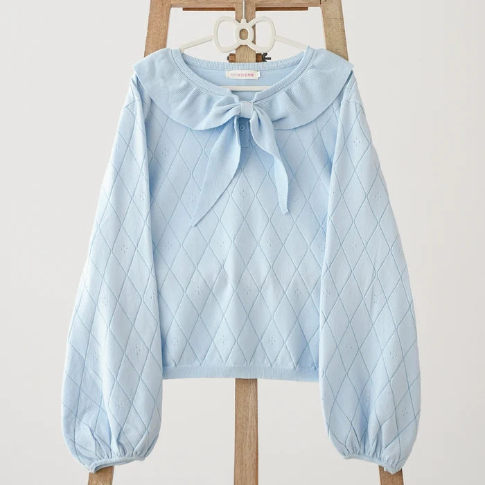 Sailor's Collar Pullover Knit Sweater