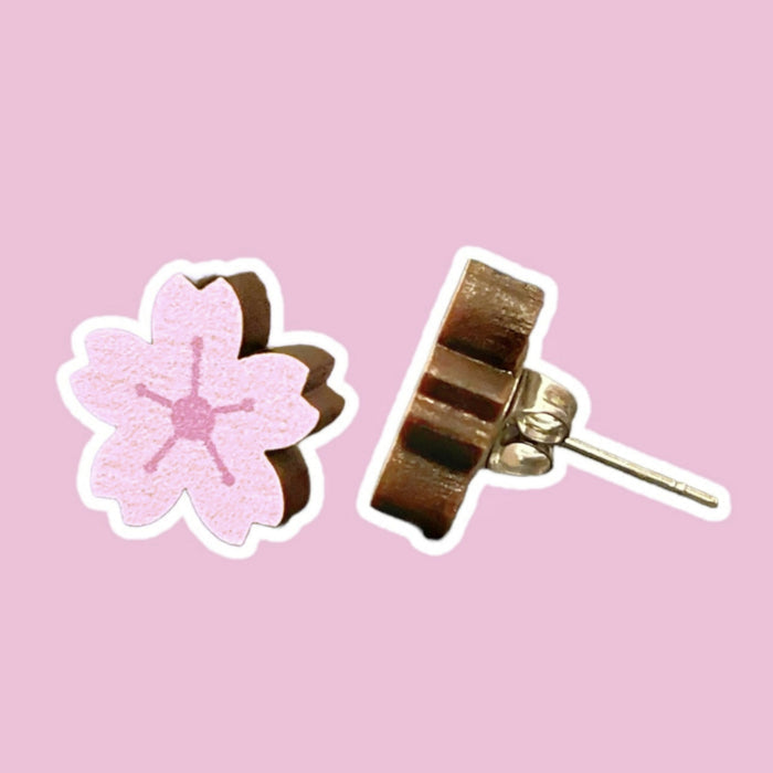 Sakura Wooden Earrings