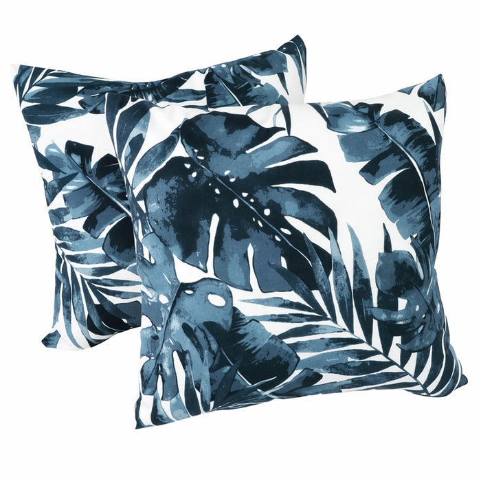 (same as W419P291322  2 Pack Outdoor Throw Pillows, Waterproof & Fade-Resistant Patio Cushions for Garden, Porch, Poolside Furniture - Soft & Comfortable Decorative Pillow  (18x18 Inch, Blue Big leaf)