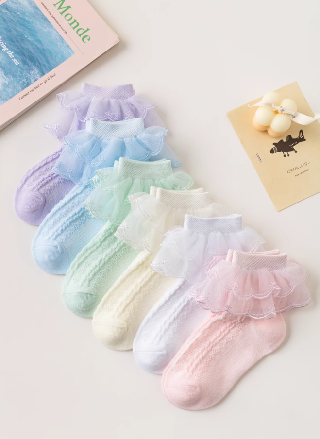 SFS! Double Lace Cotton Ankle Socks