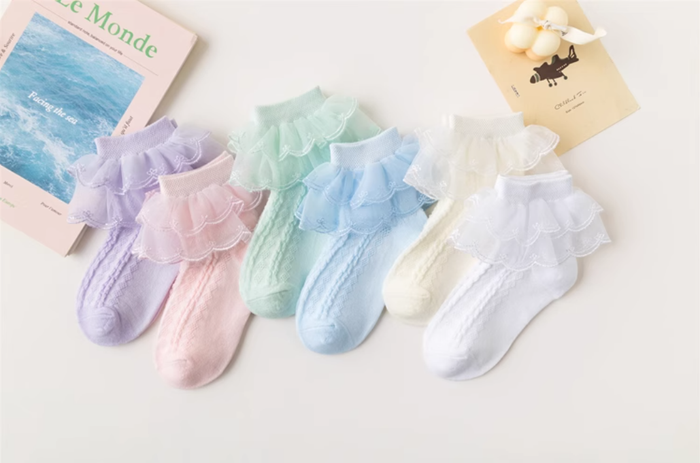 SFS! Double Lace Cotton Ankle Socks