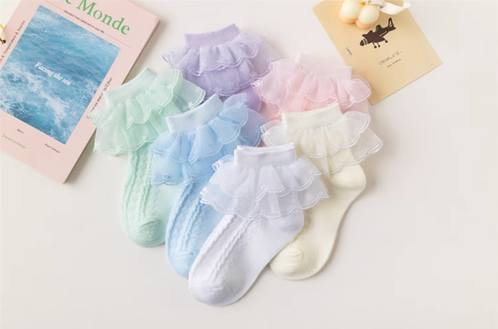 SFS! Double Lace Cotton Ankle Socks