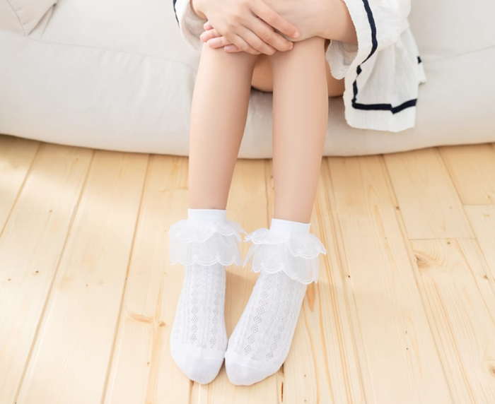 SFS! Double Lace Cotton Ankle Socks