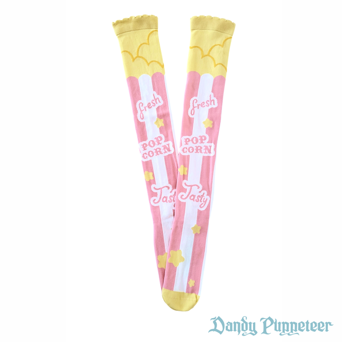 SFS! Fresh Tasty Popcorn Over Knee Socks