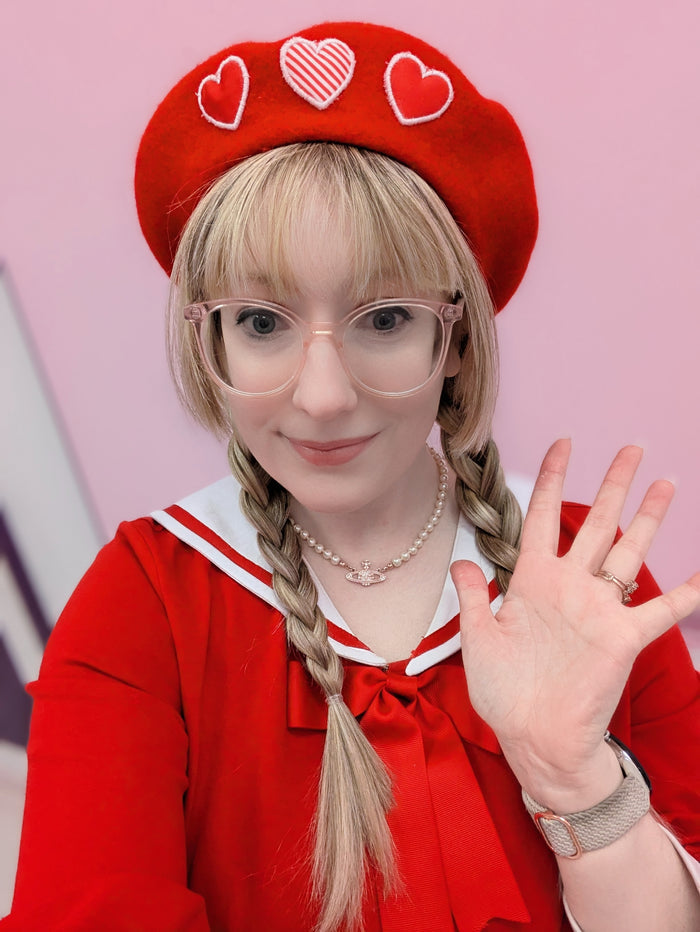 SFS! Lovely Heart Gingham Beret