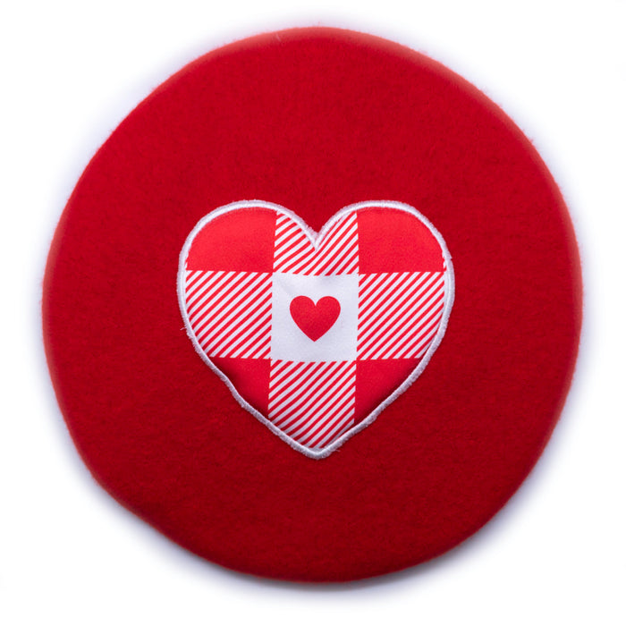 SFS! Lovely Heart Gingham Beret