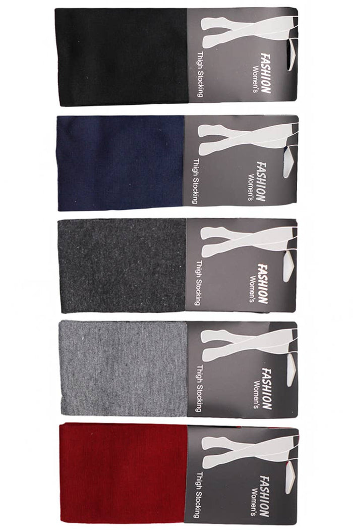 SFS! Plain Knee-High Elastic Ribbed Socks