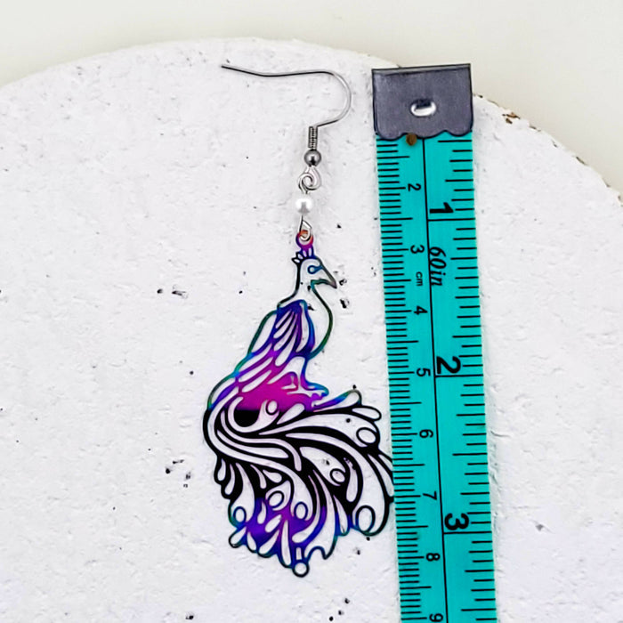 SFS! Rainbow Peacock Filigree Earrings