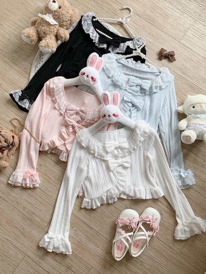 SFS! Short Ruffled Bow Cardigan