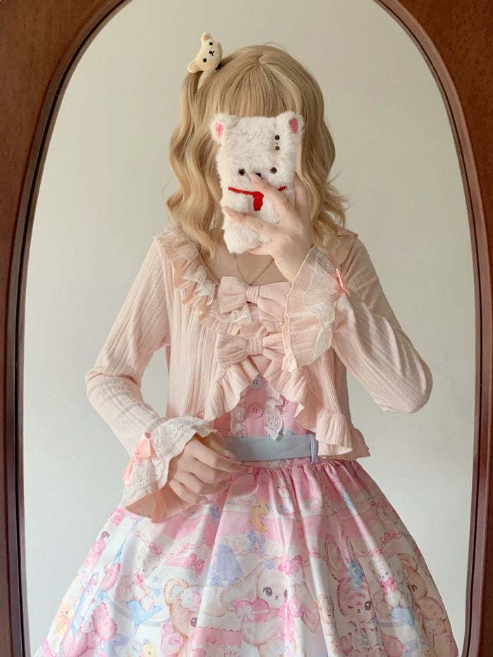 SFS! Short Ruffled Bow Cardigan