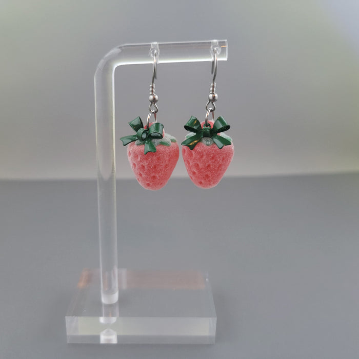 SFS! Sweet Flocked Strawberry Earrings