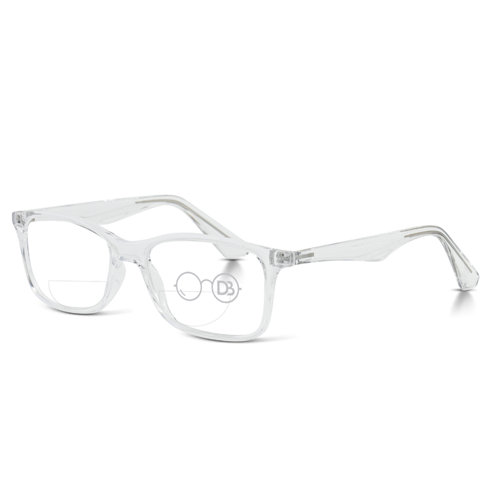 Clear Reading Glasses / Shiny Crystal / Top .50 - Bottom 1.50
