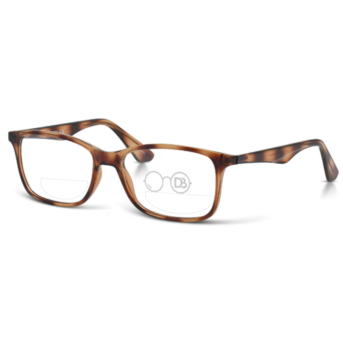 Clear Reading Glasses / Shiny Tortoise / Top .50 - Bottom 1.50