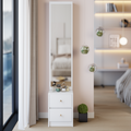 Simple Stylish Dressing Mirror Cabinet, Cosmetic Organizer Cabinet, Jewelry Cabinet, Extra Large Full Body Mirror, Multi Layer High Capacity Storage, 11.8' x 15.7' x 63', EPA, GCC, UL Certificate