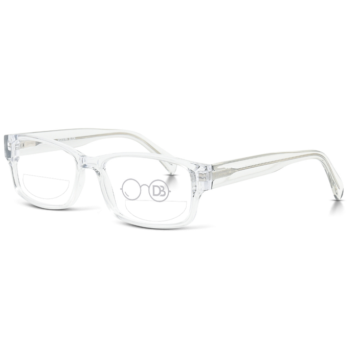 Clear Reading Glasses / Crystal / Top .50 - Bottom 1.50